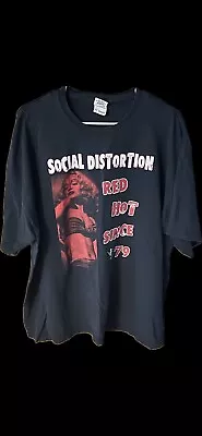 Buy Vintage Social Distortion Band Red Hot Since 79 T Shirt Black Unisex Size XXL • 38.90£
