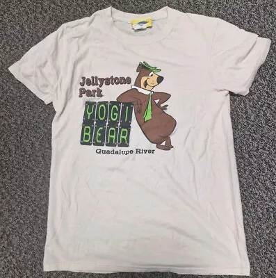 Buy Hanna-Barbera Yogi Bear Bear's Jellystone Park Cream T-Shirt Short Sleeve Small • 10.99£