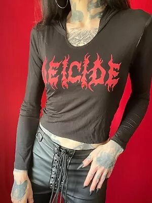 Buy Deicide Crop Hoodie Top Heavy Metal Shirt Death Womens Morbid Angel Obituary • 7.76£
