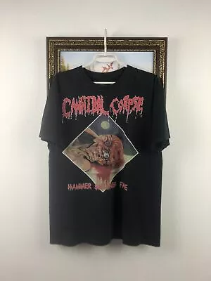 Buy Vintage Cannibal Corpse Hammer Smashed Face Band Tee Shirt Mens Rare Size L • 60.37£