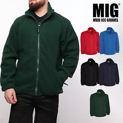 Buy Mens Black Classic Micro Fleece Work Jacket Full Zip - WINTER WARM CASUAL COAT • 27.99£