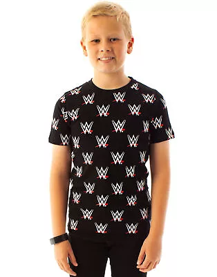 Buy WWE Black Logo Short Sleeved T-Shirt (Boys) • 11.95£