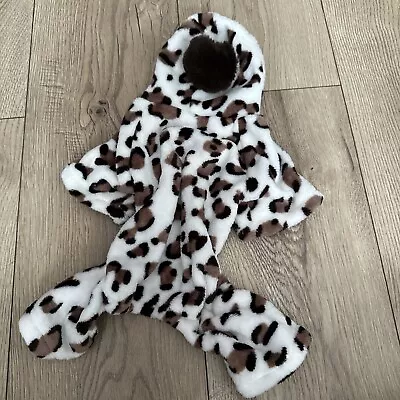 Buy New Pet London Cute Leopard Print All In One Dog Puppy Pyjamas Jumper Size Small • 5£