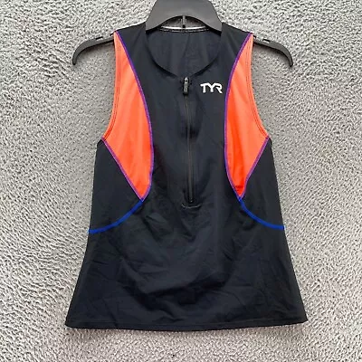 Buy TYR Activewear Mens S Black Orange Sleeveless Jersey Competitor NWOT USA • 14.79£
