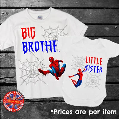 Buy Spiderman Big & Little Brother Sister Matching T-shirt Set Siblings Gift • 9.99£