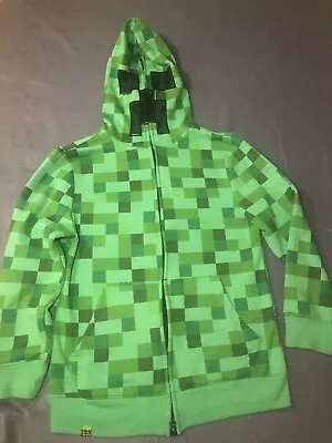 Buy Mad Engine Minecraft Zipper Long Sleeve Hoodie Large Boys  Creeper • 9.32£