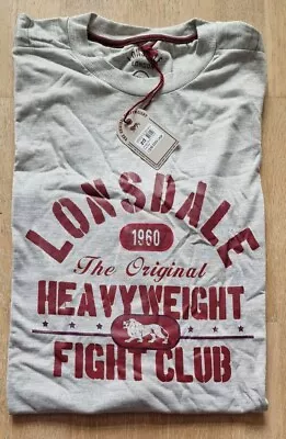 Buy Mens Grey Lonsdale Boxing Gym Running T-Shirt RRP £22.99 SUPER SOFT SMALL S SIZE • 8.99£