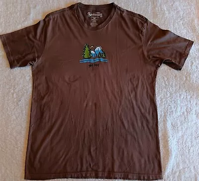 Buy POSITIVITEES Shirt Mens XXL Get Lost Camping Crewneck Short Sleeve Cotton Brown • 9.38£