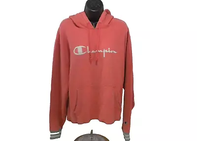 Buy Champion Hoodie Womens L Orange Reverse Weave Pocket Pullover Sweatshirt Logo • 23.33£