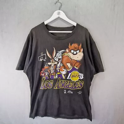 Buy Vintage 1997 Looney Tunes Taz Los Angeles Lakers T Shirt Mens XL Black NBA • 99.99£