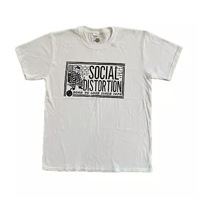 Buy Social Distortion ‘Born To Lose Since 1979’ White Punk Retro T-Shirt Size L • 19.99£