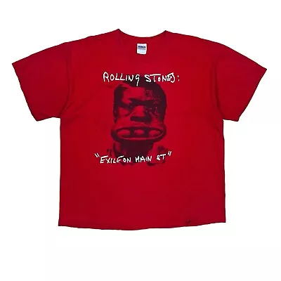 Buy THE ROLLING STONES Band T Shirt Exile On Main Street Red Graphic Vintage XL Mens • 24.95£