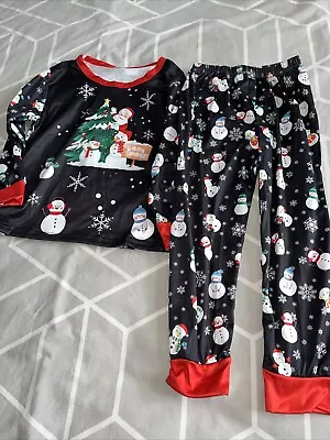 Buy CUTE CHRISTMAS XMAS PRINT PYJAMAS PJS--BLACK MULTI--AGE 5-6 YEARS-New • 4.99£