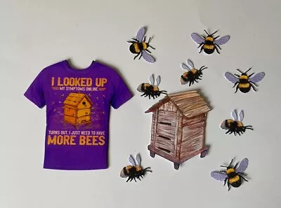 Buy Keen Bee Keeper Tshirt Card Topper With Die Cut Hive & Bees 🐝  • 3.60£