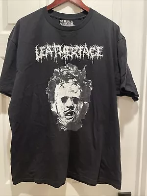Buy Texas Chainsaw Massacre Vortex INC. Adult T-Shirt - XL Leather Face Closeup • 28£