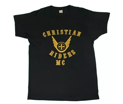 Buy Vtg 1980's Screen Stars L Black Single Stitch T Shirt Christian Riders MC Biker • 93.17£