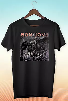 Buy Bon Jovi Tour 2024 Logo Short Sleeve White-Black Men's / Women's T Shirt N553 • 10£