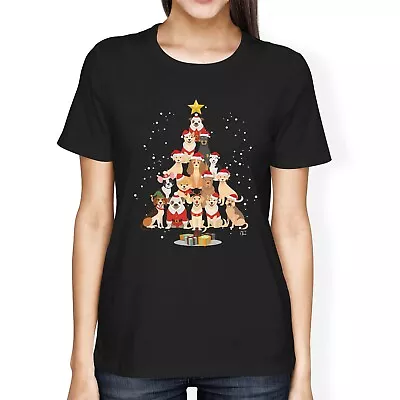 Buy 1Tee Womens Loose Fit Dog Christmas Tree T-Shirt • 7.99£