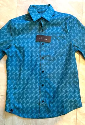 Buy Pokémon Classics Charizard  Mens Long Sleeve Button Shirt Sz M S Turquoise NWT • 55.92£