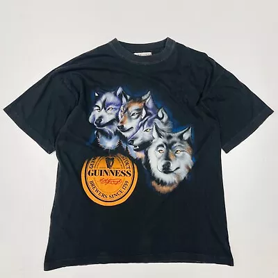 Buy 90's Guiness Wolf Graphic T-Shirt - Large • 22.50£