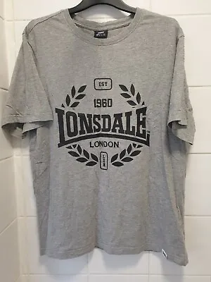 Buy LONSDALE BOXING LDN LONDON Grey T Shirt, Size XL Spellout LOGO Tee 48   • 9.50£