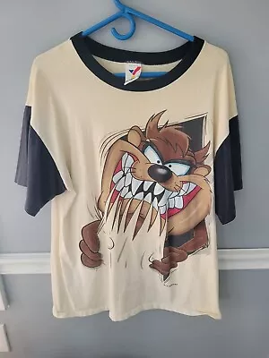 Buy Vintage Taz Tasmanian Devil T-Shirt Mens L 90s Looney Tunes All Over Print  • 70.02£