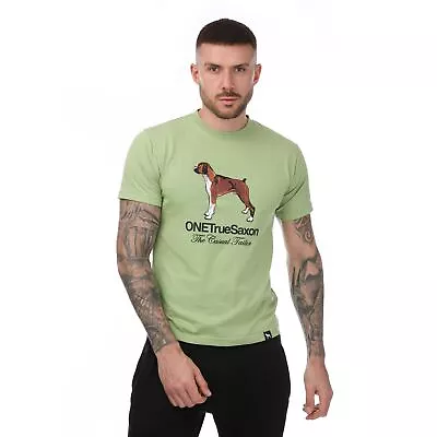 Buy Men's T-Shirt One True Saxon Dawg Regular Fit Cotton In Green • 17.99£