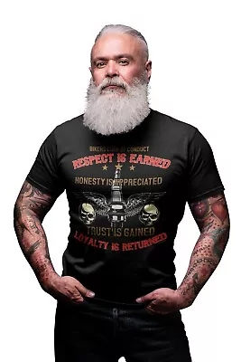 Buy RESPECT IS EARNED Funny Biker T-Shirt Mens Tee Motorbike Motorcycle Racing • 8.95£