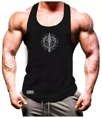 Buy Odin Spear Vest Gym Clothing Bodybuilding Workout Exercise Vikings MMA Tank Top • 6.99£