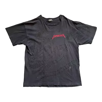 Buy Metallica Concert Xl T Shirt Vintage 1992 Pushead Snake All Over Black Album • 140.03£