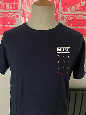 Buy Muse T Shirt The 2nd Law Tour Local Crew Band Music Blue Short Sleeve Large • 25£