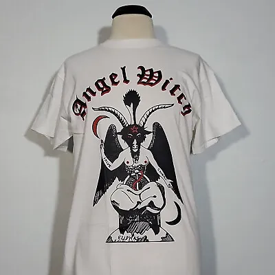 Buy ANGEL WITCH Baphomet Band Logo Seventies Tapes M MEDIUM T-Shirt White Mens • 21.97£