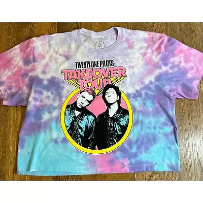 Buy Twenty One Pilots Takeover Tour Tye Dye Cropped Band T Shirt Sz L  • 17.74£