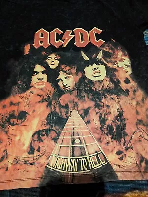 Buy PULL & BEAR AC/DC Highway To Hell BLACK T-SHIRT SIZE M  Angus Young Medium • 13£