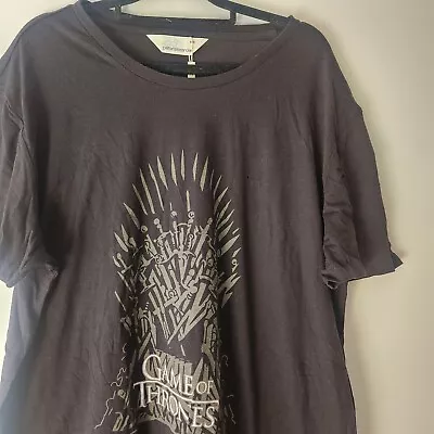 Buy Mens Game Of Thrones Black Tee Pj Top Medium Crown Of Thrones Peter Alexander   • 6.12£