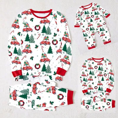 Buy UK Cozy Christmas Family Matching Pyjamas Adult Kids Xmas Car Nightwear Pjs Set • 13.59£