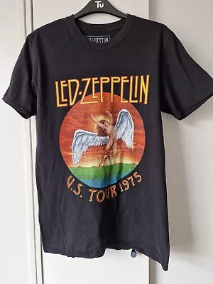 Buy Led Zeppelin Size M OFFICIAL USA Tour 1975  Black Short Sleeve Cotton  • 12£