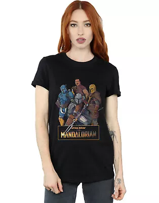 Buy Star Wars Women's The Mandalorian Character Collage Boyfriend Fit T-Shirt • 13.99£