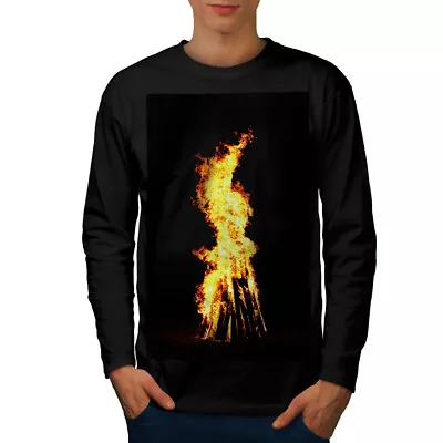 Buy Wellcoda Bonfire Fire Night Burning Mens Long Sleeve T-shirt • 20.99£