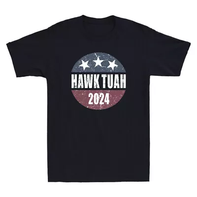 Buy Hawk Tuah 2024 Funny Meme Humor Quote Joke Gift Retro Men's Short Sleeve T-Shirt • 13.99£