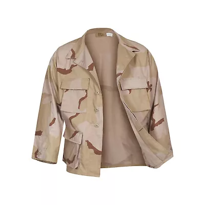 Buy Original US BDU Jacket Twill Coat Long Sleeve Shirt Sand Tri 3 Desert Camo Large • 29.99£