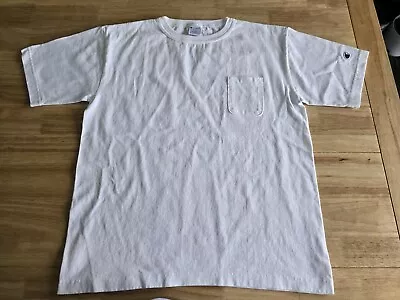 Buy Vintage Champion T1011 Heavyweight Jersey T-Shirt Size Large White Made In USA • 22.41£