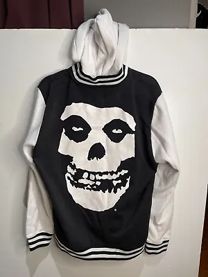 Buy Misfits Hoodie Men XL Skull Face Black White Full Zip Band Cyclopian 2015 • 47.59£