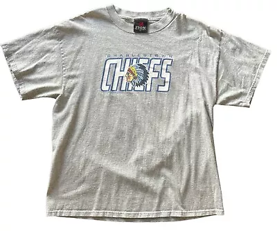 Buy Vintage Charlestown Chiefs Slapshot Movie Promo T-Shirt Gray Large • 23.34£