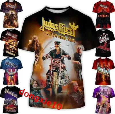 Buy Mens Womens Judas Priest 3D Summer T-shirt Casual Short Sleeve Tee Tops Pullover • 8.87£