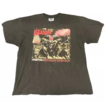 Buy Vintage 1998 Saxon Shirt Unleash The Beast Tour Size XL Heavy Metal 90s RARE • 93.31£