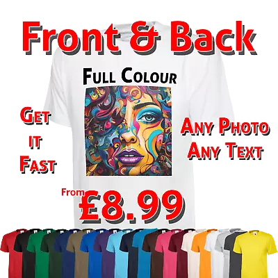 Buy Personalised T Shirt Your Image Text Here Custom Photo Printed Stag Do Hen Party • 10.99£