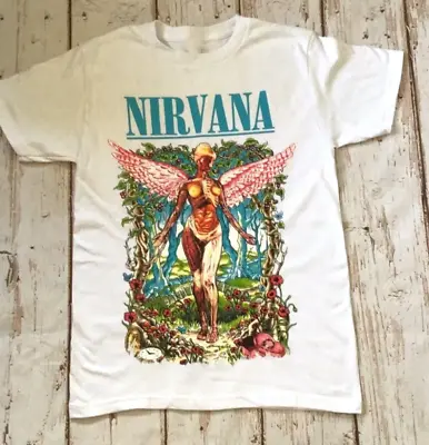 Buy NEW NIRVANA ANGEL In Utero WHITE BAND T SHIRT Size S-5XL EE1021 • 20.35£