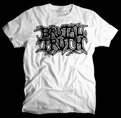 Buy Brutal Truth LOGO T Shirt WHITE Band Size S To 4XL COTTON EE1156 • 23.05£