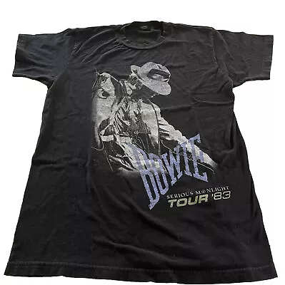 Buy VINTAGE David Bowie 1983 Serious Moonlight Tour T Shirt. Black USA Size M READ • 36.41£